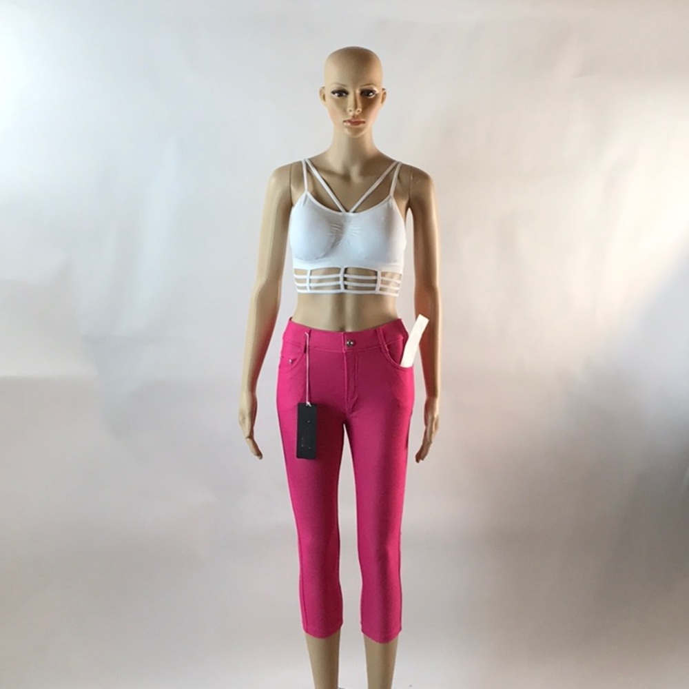 FUCHSIA COLORED JEGGINGS COLOR MAY VARY PRICE FIRM - Picture 2 of 8